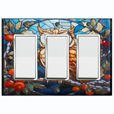 Nature Themed 3 - Gang Rocker Standard Wall Plate