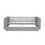 Lit de jour simple avec tablettes et tiroirs, gris