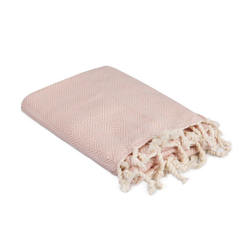 Serviette de plage 100% coton Lawlor, Rose