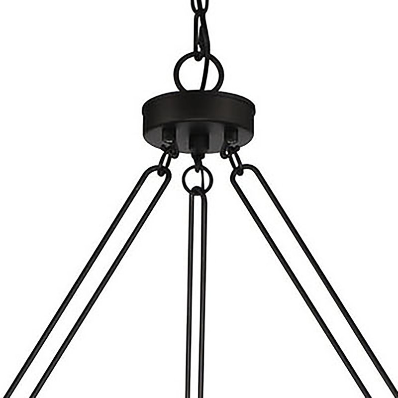 Lustre en roue de chariot à 12 lumières de style bougie Allegra, Noir indémodable