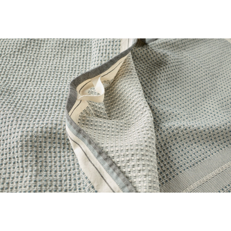 Bay Cotton Striped Jacquard Tea Towel, Gulf/Undyed