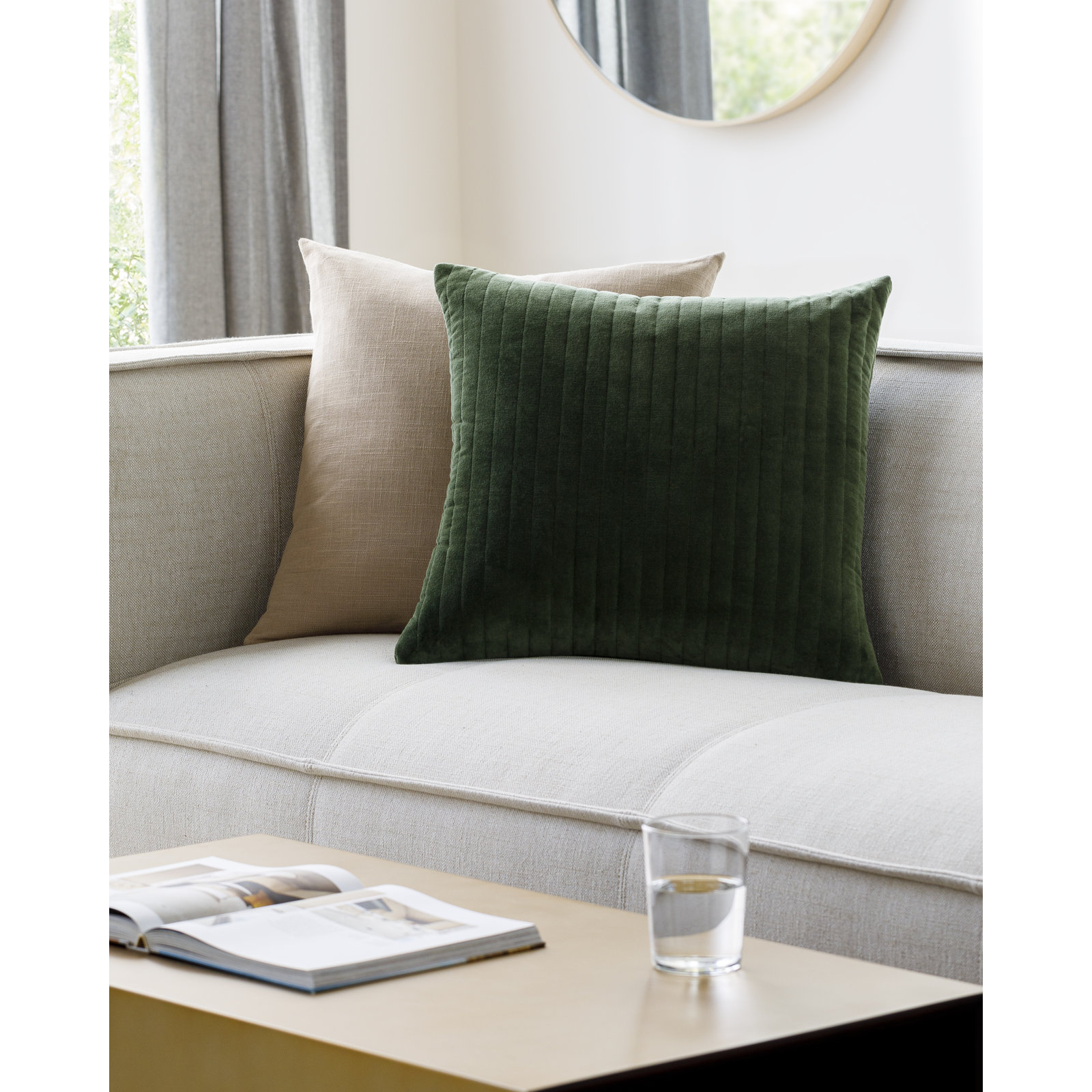 Beirne Throw Pillow, Pillow Cover Only - No Insert, 18" x 18", Medium Green