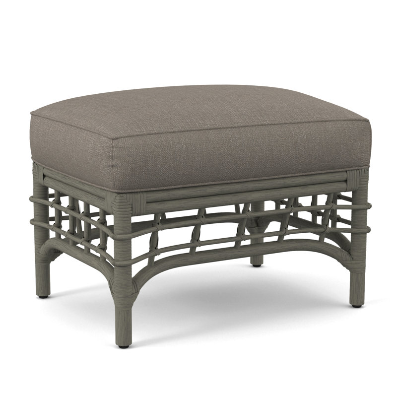 Luca Upholstered Ottoman, Stone Crypton Performance; 0884-83, Greystone