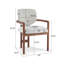 Ensemble de 2 chaises avec accoudoirs rembourrés, chaises d'appoint en bois d'hévéa