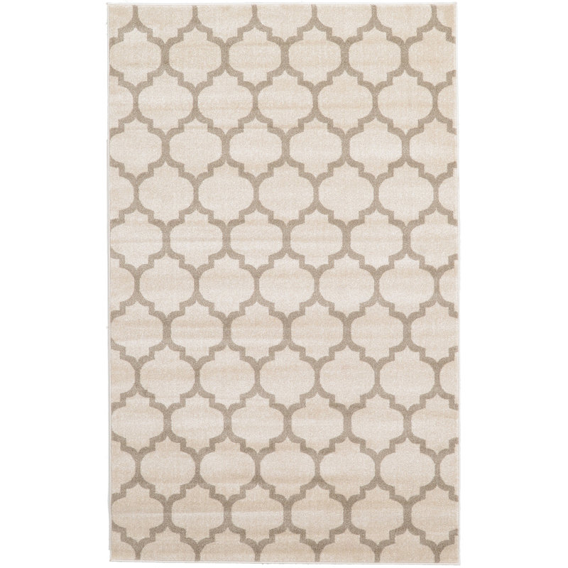 Tapis beige / brun clair Molly Geomertric, Rectangle 2 pi x 3 pi 1 po