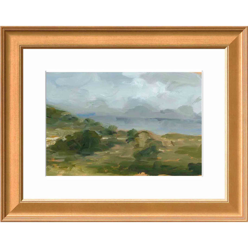 «Impasto Landscape IV» par Ethan Harper - peinture encadrée, H 14,86 po x l 18,86 po x P 0,85 po, Or antique