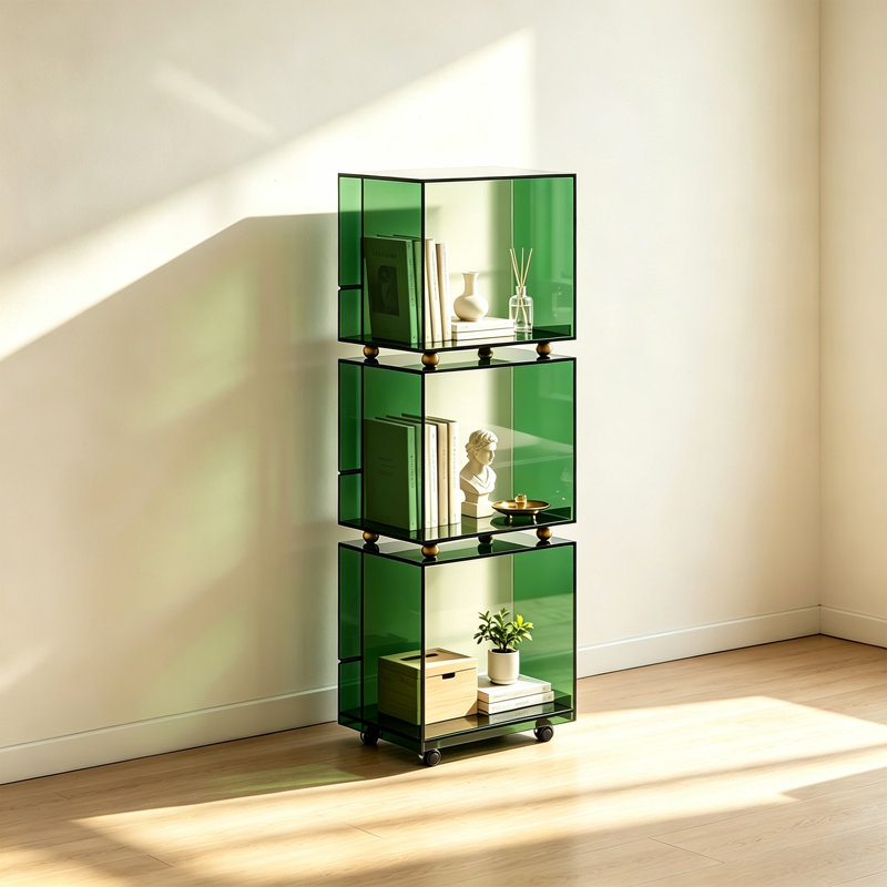 Vitrine modulaire empilable en acrylique, Green