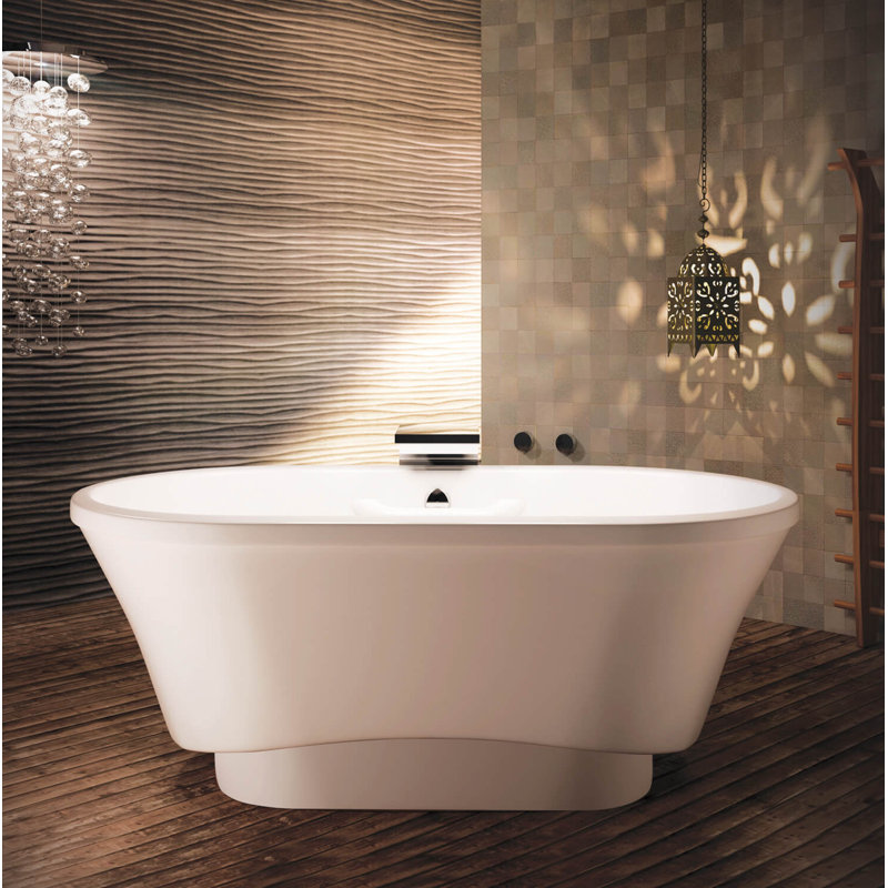 Amma 72'' L Freestanding Soaking Bathtub, Back