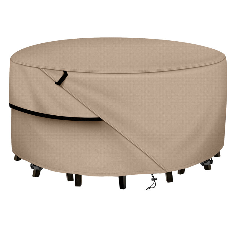 Housse ronde ronde pour ensemble de table et de chaises, housse extérieure robuste pour meubles 600D, H 22,83 po x l 51,96 po