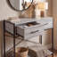 Sylvie 2 Drawer Industrial Style Console Table With Metal Legs for Hallway, Living Room Furniture-1372068526