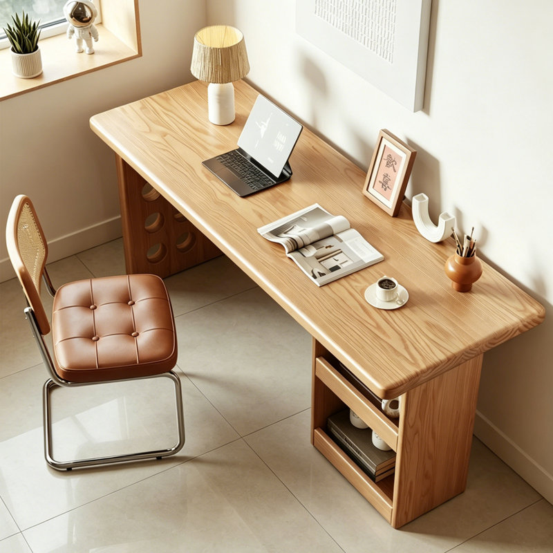 Bureau en bois de frêne massif de haute qualité, H 29,5 po x l 63 po x P 23,6 po