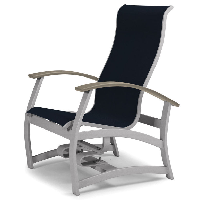 Askar Swivel Powder Coated Aluminum Outdoor Lounge Chair, Textured Desert, Navy 13D Sunbrella®, Desert P60