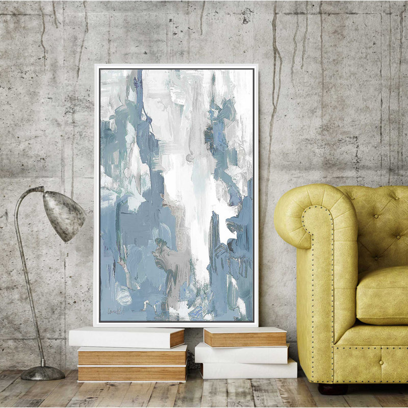 «Blue Serenade I» par Lanie Loreth - Peinture, Cadre flottant blanc, H 43,5 po x l 27,5 po x P 2 po