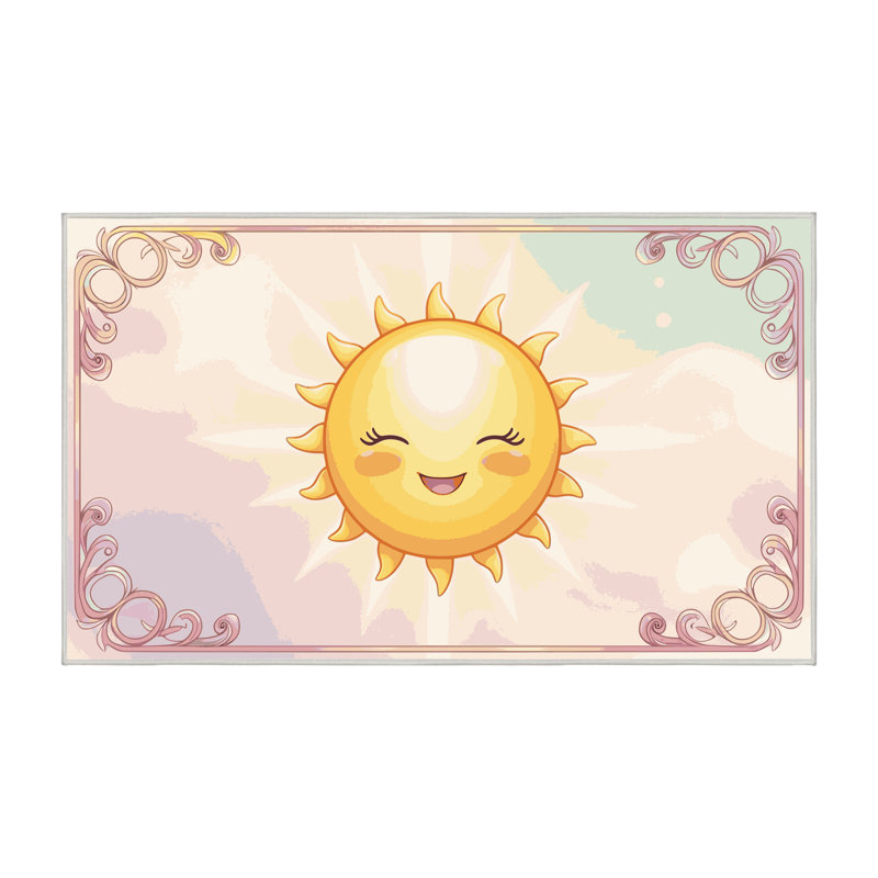 Tapis lavable pour enfant East Urban Home Sky Clouds_Sky030, Rectangulaire 2 pi x 3 pi