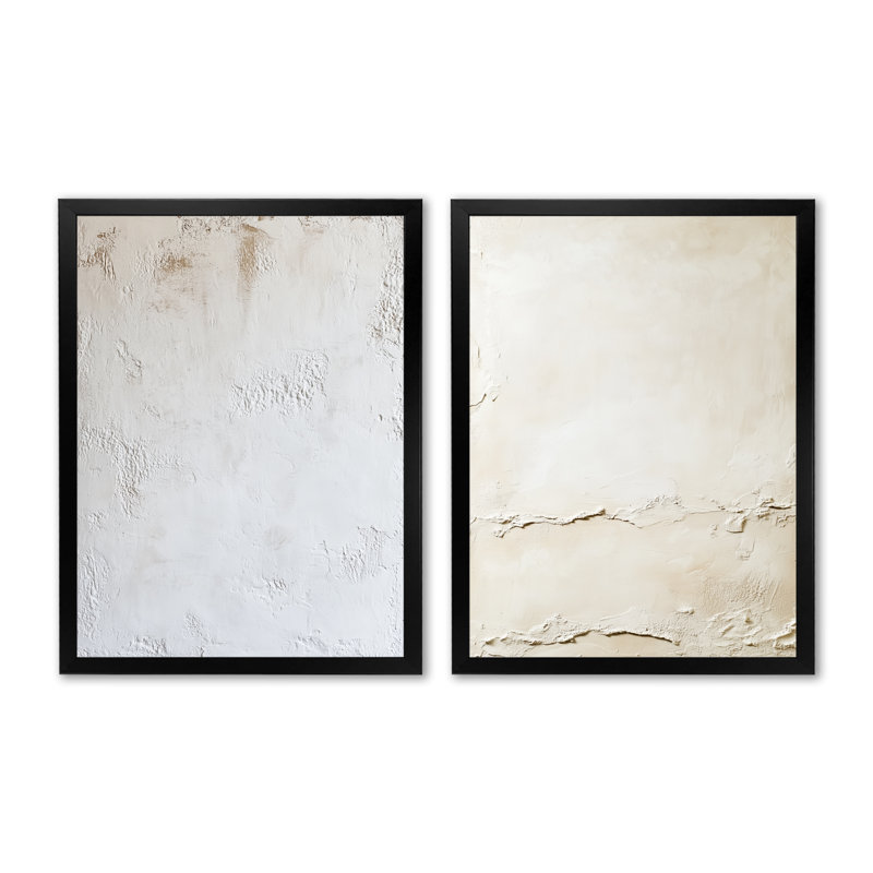 Couches de peinture Soft Plaster II - Décoration murale minimaliste abstraite en 2 pièces, 32" H x 48" W