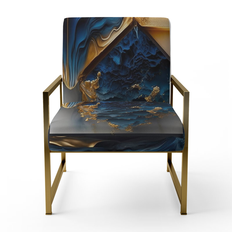 Crillon - Fauteuil d'appoint rembourré en marbre, Doré