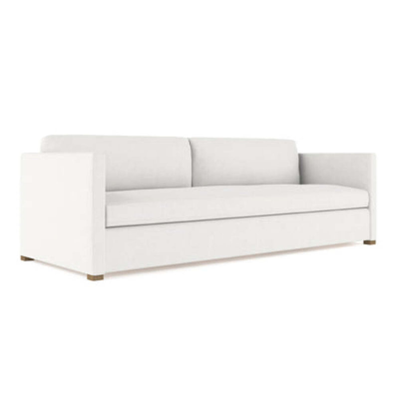 Canapé Madison, H 33 po x l 108 po x P 41 po, Lin Box Weave blanc, Patiné