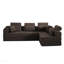 Canapé modulaire en L en forme de L, canapé en velours côtelé minimaliste compressé, se déplie en lit, conception confortable et peu encombrante - brun-129420504