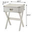 Table de bout rustique blanche avec base stable pour bureau personnel, tiroir de rangement carré - choix pratique-2029730050