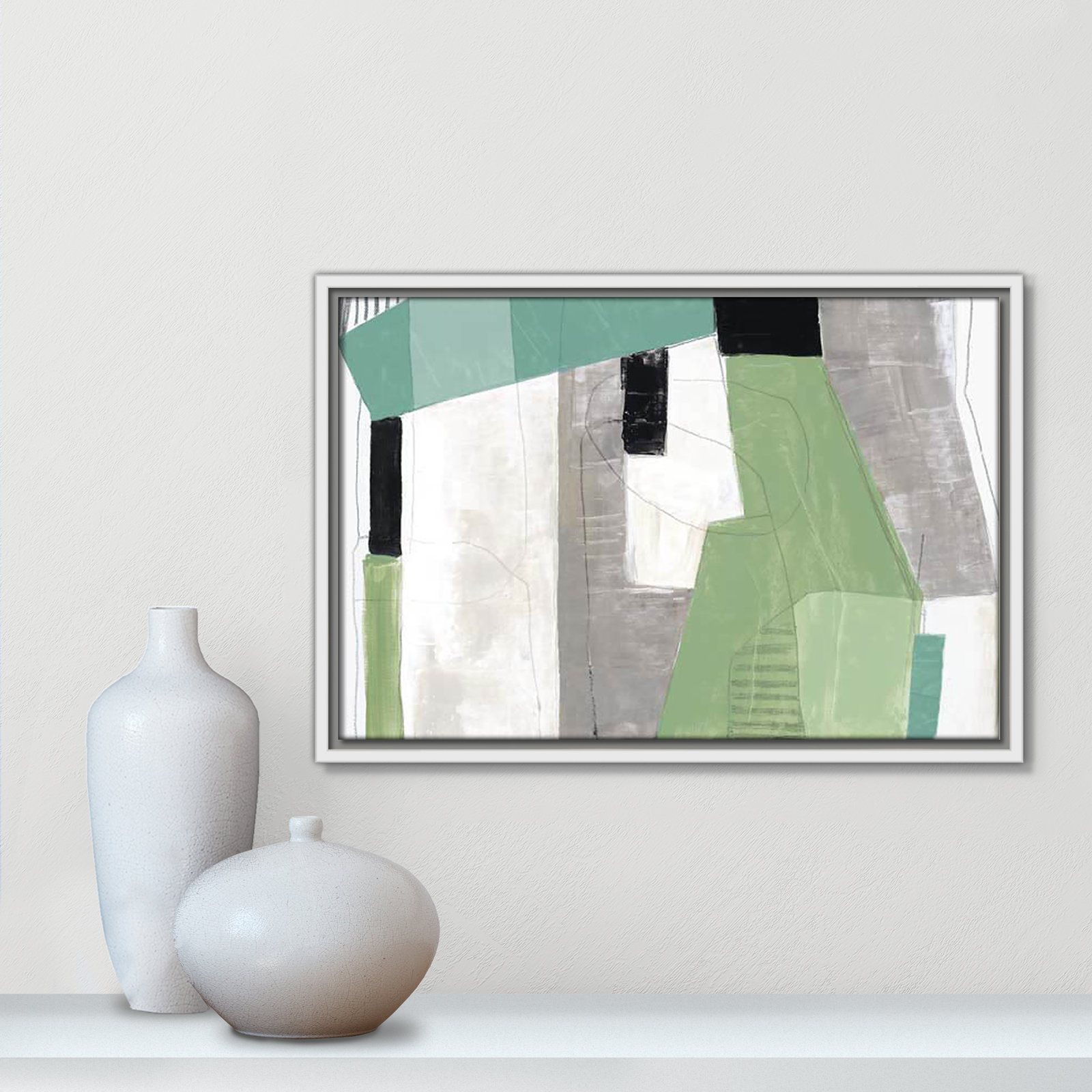 Evergreen Essence Print, 13.5" H x 19.5" W x 2" D, White Floater Frame - Fine Art Canvas Print, No Mat