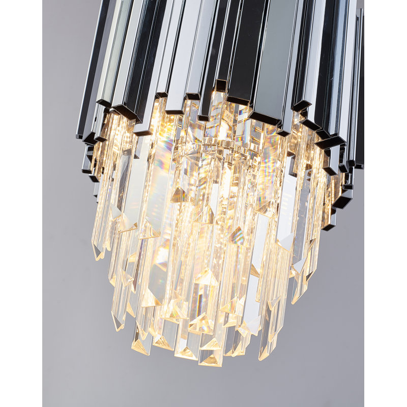 Luminaire suspendu en cristal 4 lumières Transitional, Chrome