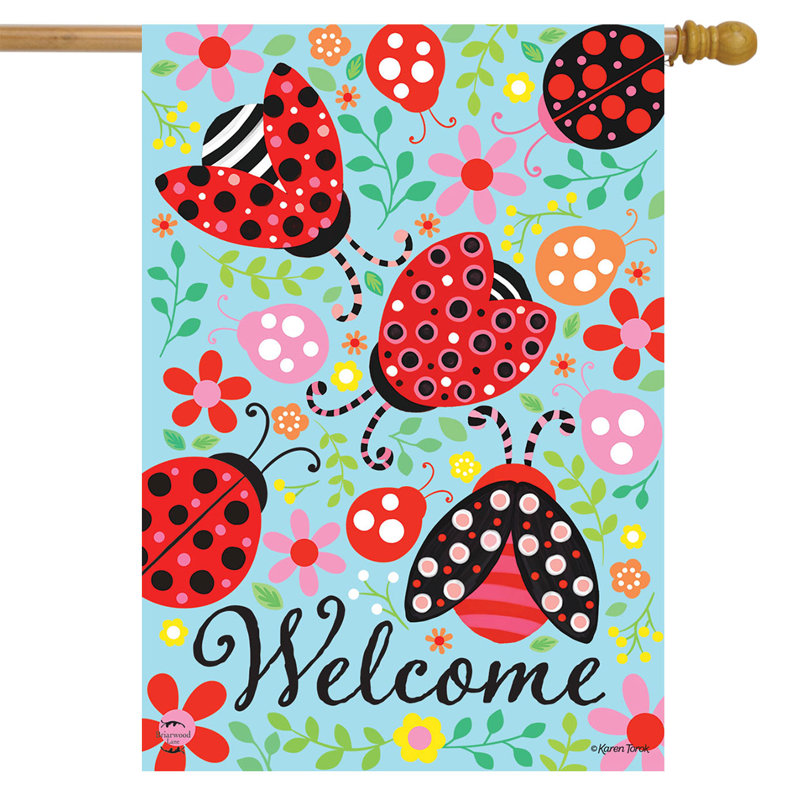 Drapeau de maison à motif de coccinelles