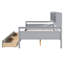 Lit de jour gris, base en lattes de bois avec tablette de chevet et 2 tiroirs - fonctionnel pour la chambre à coucher et le salon-369386317-369386319