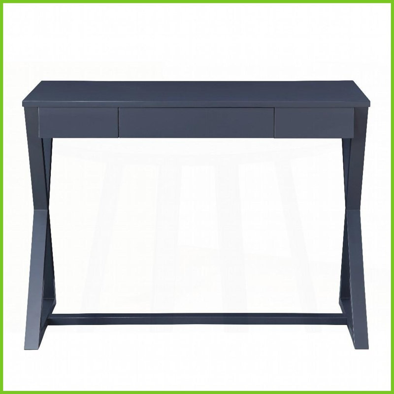 Table basse gris anthracite avec 1 tiroir Base en forme de X - Rangement élégant pour le salon