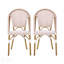 Ensemble de 2 chaises bistro d'extérieur en rotin PE et aluminium, rouge et blanc rouillé