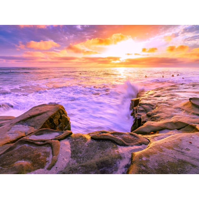 Splashing Waves At Windansea Beach, San Diego Print by Brian Mc Clean