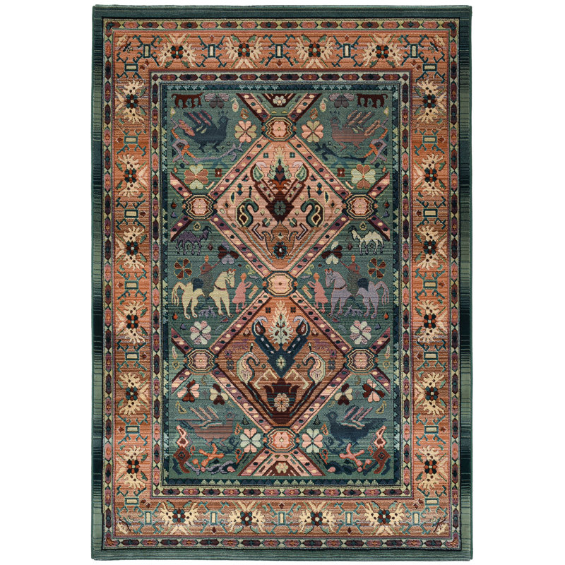 Pip Machine Woven Green Indoor Rug, Rectangle 120 x 180cm