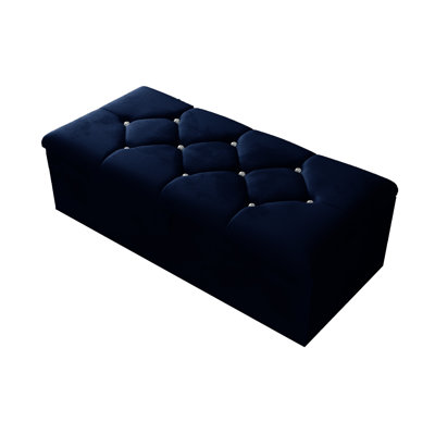 Alax 102cm Wide Rectangle Geometric Standard Ottoman with Storage