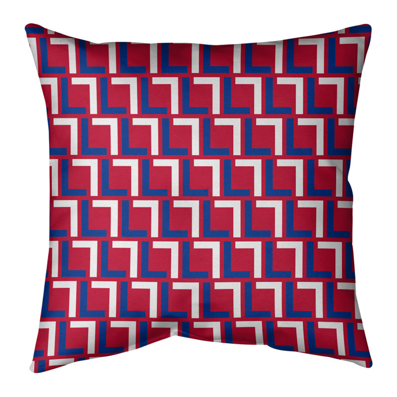 Housse et insert de coussin carré de luxe Buffalo Football, 20 po X 20 po, Bleu / blanc / rouge, Polyester filé