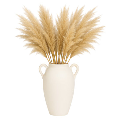 Sagebrook Home Rachael Stoneware Elegance: Textured Vase with Handles - Decor Accent