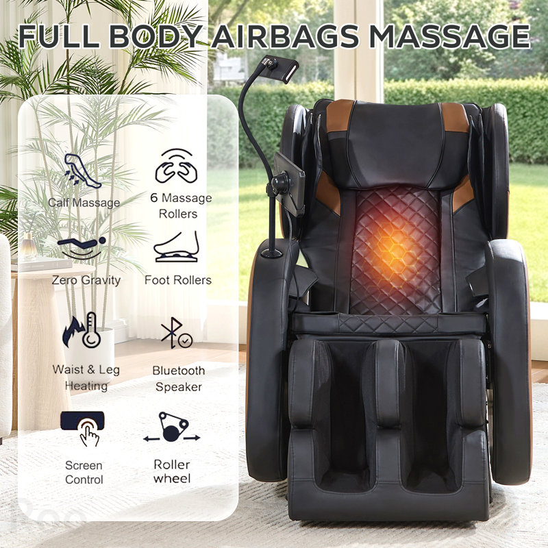 Fauteuil de massage inclinable à gravité zéro avec pression d'air complète