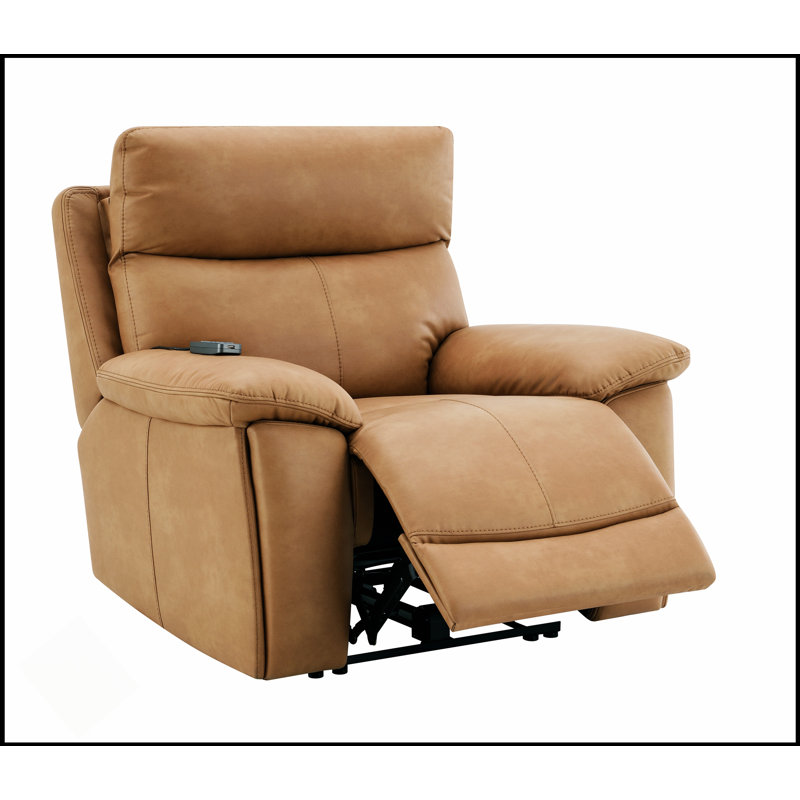 Chavis Brown Leather Aire Power Motion Recliner With USB, Power Headrest, And Lumbar Support For Ultimate Comfort