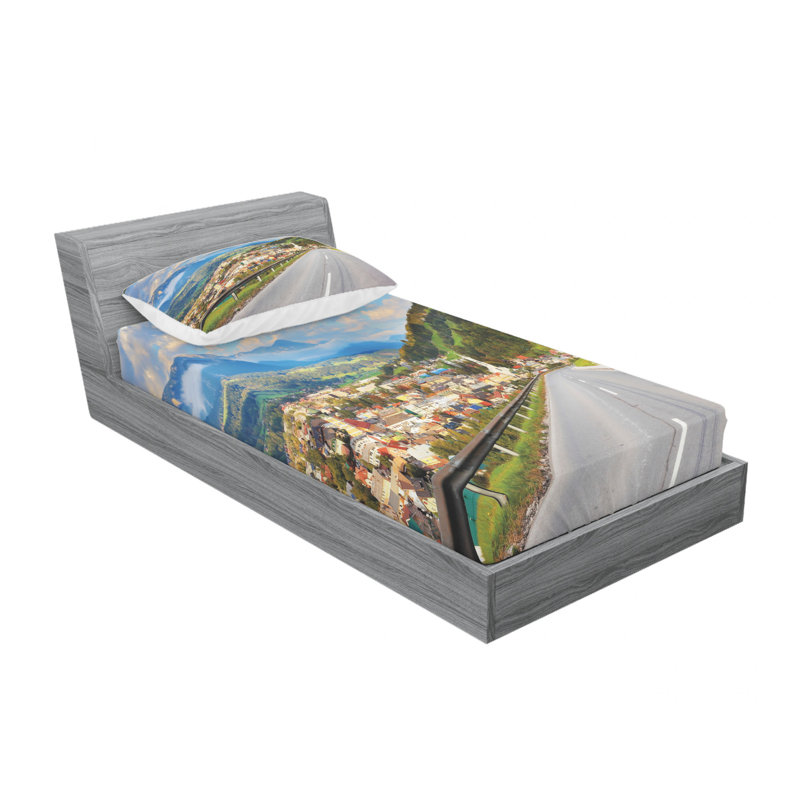 Ensemble de draps Road in the alpes, Ensemble de draps pour lit simple avec drap-housse