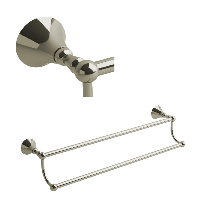 Hudson Double 24" Towel Bar, Polished Nickel