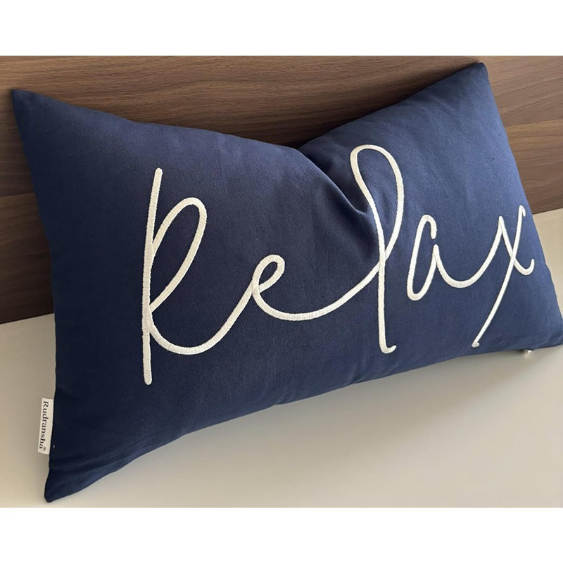 Housse de coussin lombaire 12X20 Relax - Statemen Brodé