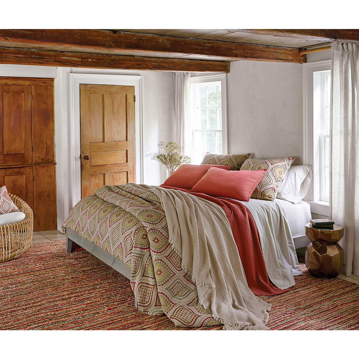 Kerala Cotton Coverlet Set, King Coverlet 