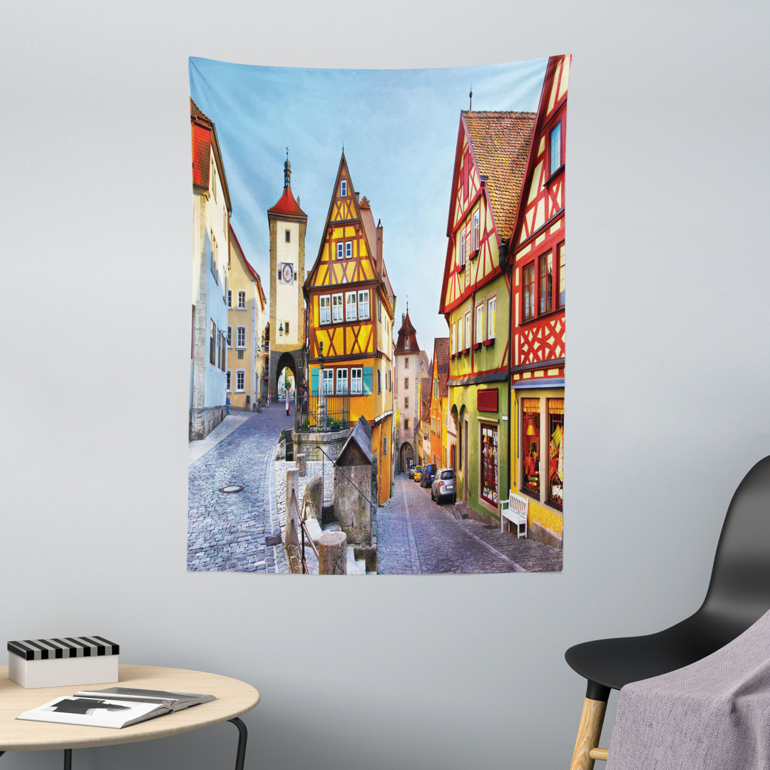 Wandbild Straßenhäuser