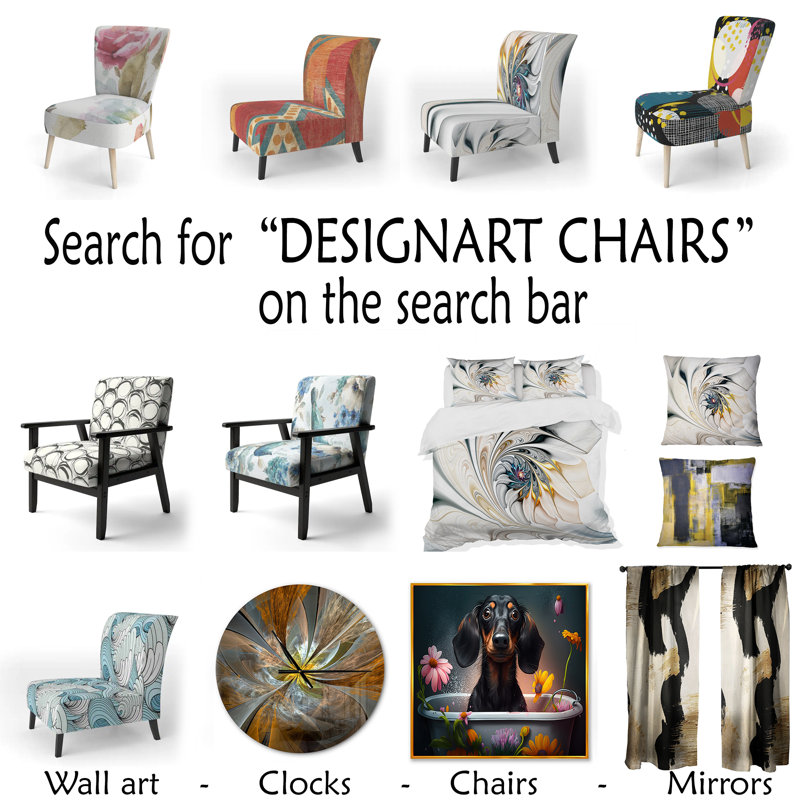 Darende - Upholstered Abstract Liquid Ink Accent Arm Chair, Gold