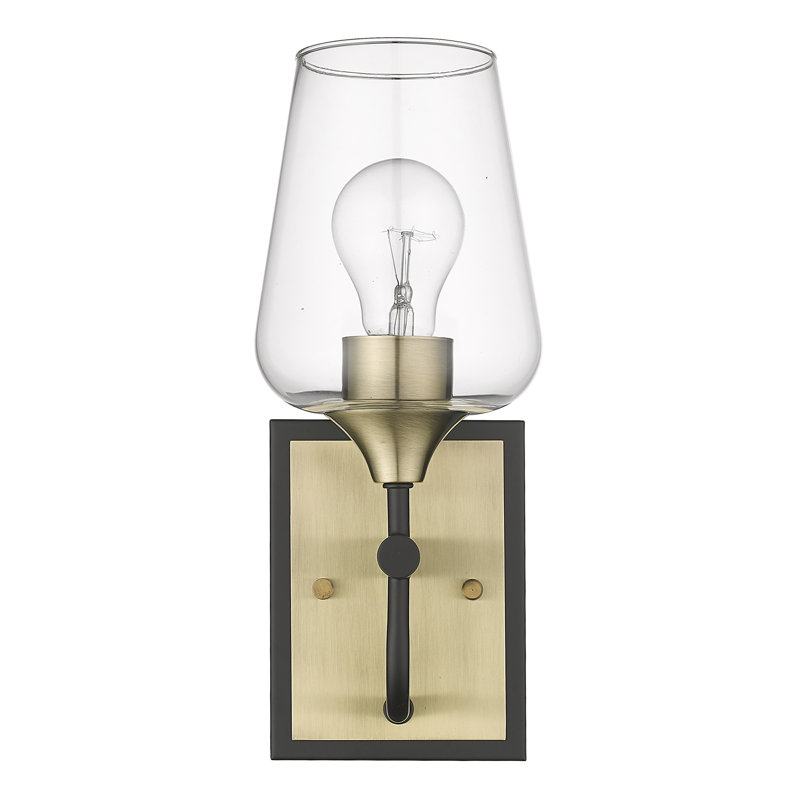 Chelsey-Leigh Dimmable Bath Sconce, Antique Brass/Black