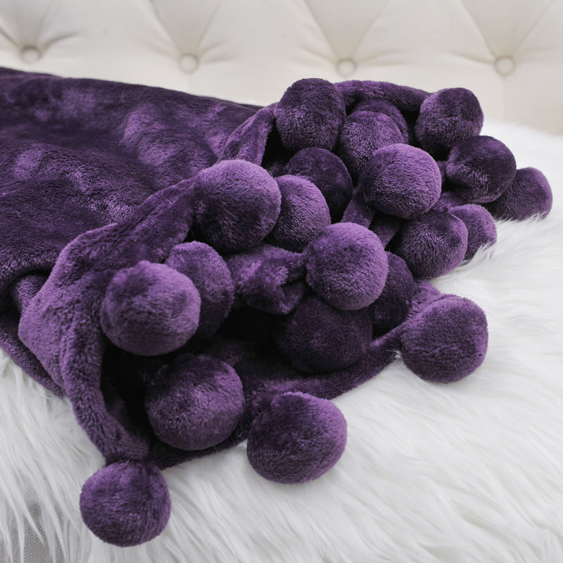  Couverture en molleton flanelle, Vin de mûre, L 50 po x L 60 po