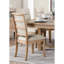 Chaises d'appoint de salle à manger en chêne rustique (2 pièces), assise et dossier rembourrés beiges, structure en bois de 2, finition