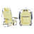 Yellow Aluminum Frame Beach Chair, Portable Camping Folding Chair with Adjustable Reclining Backrest