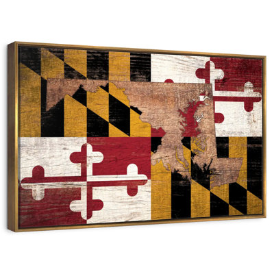 Carte d'État sur le drapeau du Maryland