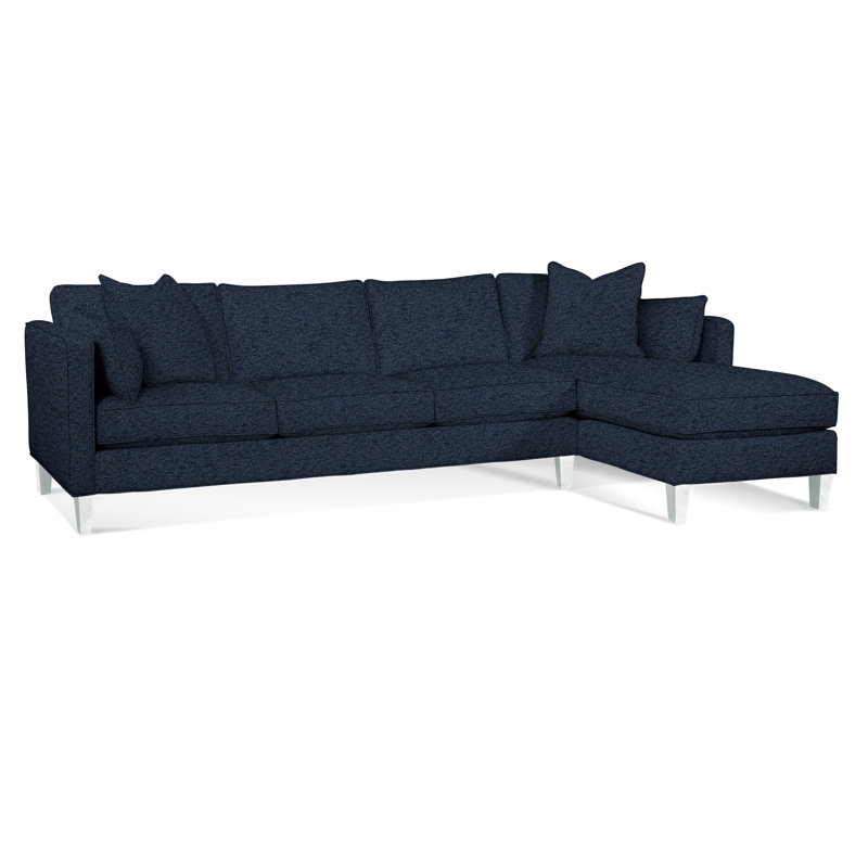 Lenox Chaise Sectional, Right Hand Facing, Frost White, Basic Navy; 0317-61