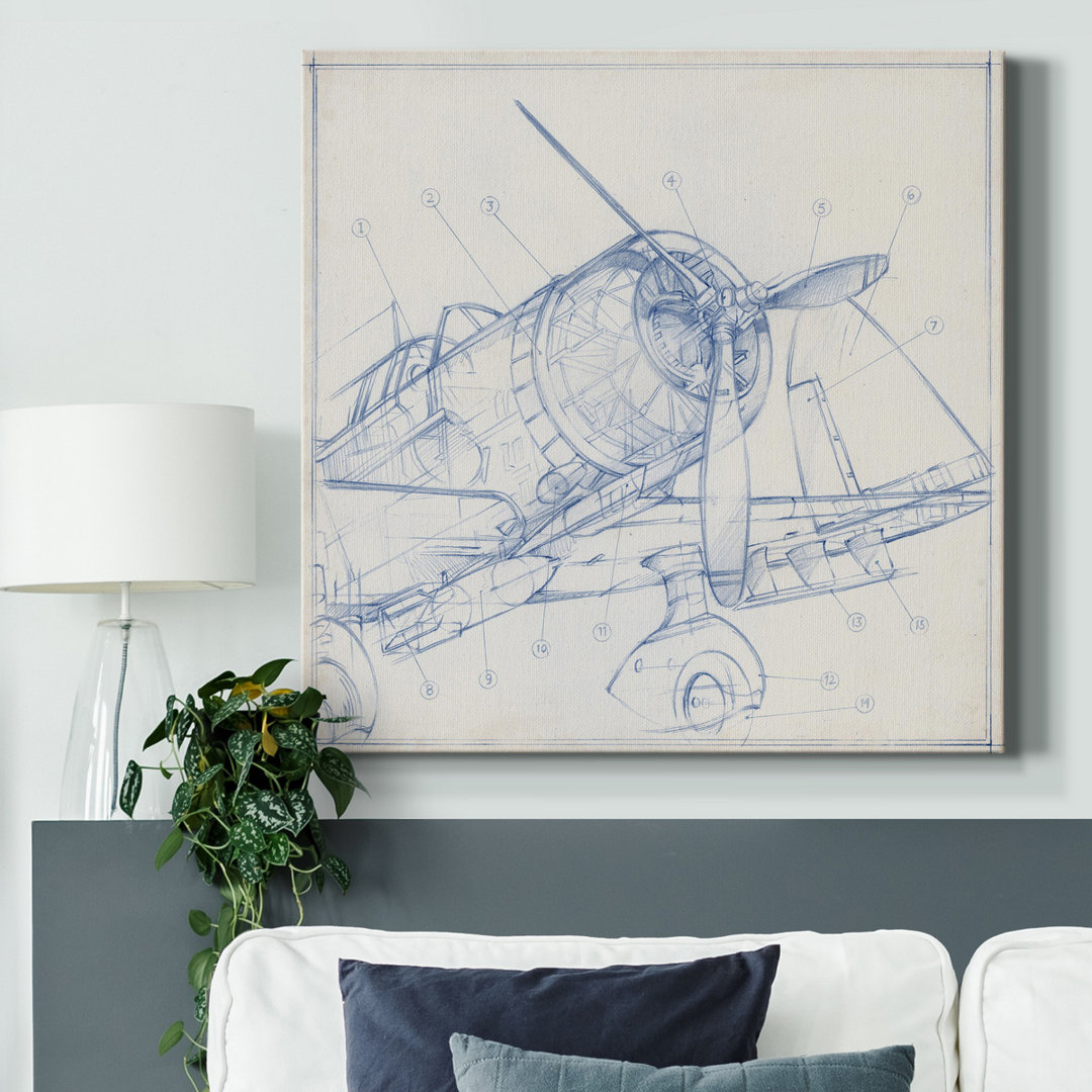 " Airplane Mechanical Sketch I " Orren Ellis