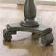 Table de bout en bois gris avec piédestal - taille ronde de 26 po de côté, style classique-2129641801